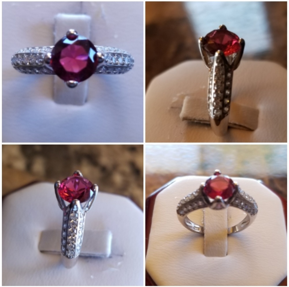 Genuine 2cttw Ruby and White Sapphire Ring 6 - Picture 2 of 6